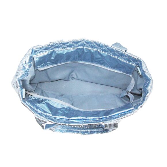 The Debra Diamond Quilted Nylon Tote Bag Ice Blue - Picture 5 of 5